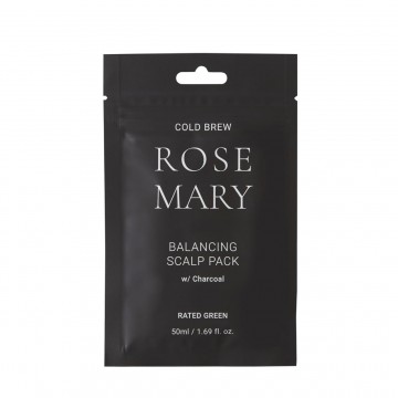 RATED GREEN Atkuriamoji plaukų kaukė riebiems plaukams „Cold Brew Rosemary Balancing Scalp Pack with Charcoal“